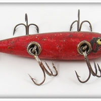 South Bend Red Dark Shaded Back Five Hook Underwater Minnow Lure