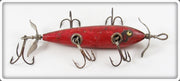 South Bend Red Dark Shaded Back Five Hook Underwater Minnow Lure