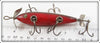 South Bend Red Dark Shaded Back Five Hook Underwater Minnow