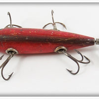 South Bend Red Dark Shaded Back Five Hook Underwater Minnow