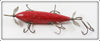 South Bend Red Dark Shaded Back Five Hook Underwater Minnow