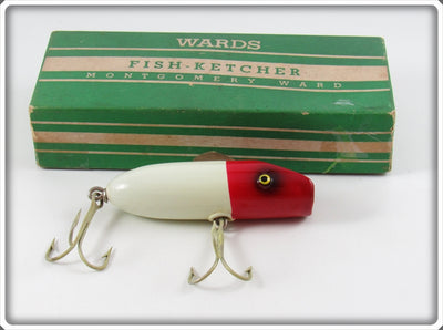Vintage Montgomery Ward Red & White Wards Fish Ketcher Lure In Box
