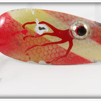 Vintage Bud Stewart Red & White Bloody Eye Spoon Lure