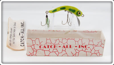 Vintage Catch All Inc Green Frog Lure In Box