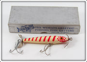 Vintage Eger White Red Stripes Dillinger Lure In Box
