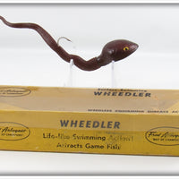 Vintage Fred Arbogast Brown Wheedler Lure In Box