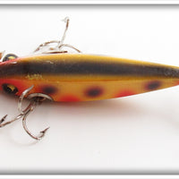 Heddon Yellow With Red & Black Spots 0 Dowagiac Minnow In Pine Tree Box 01