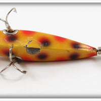 Heddon Yellow With Red & Black Spots 0 Dowagiac Minnow In Pine Tree Box 01