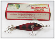 Vintage Heddon Red With Black Spots 0 Dowagiac Minnow Lure In Box 02
