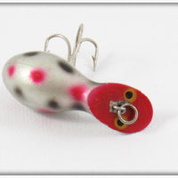 Vintage Heddon Silver Red & Black Spots Widget Lure