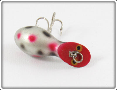 Vintage Heddon Silver Red & Black Spots Widget Lure
