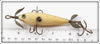South Bend White Blended Green Back Early Three Hook Underwater Minnow