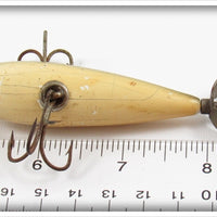 South Bend White Blended Green Back Early Three Hook Underwater Minnow