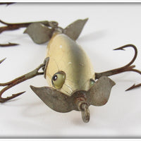 South Bend White Blended Green Back Early Three Hook Underwater Minnow