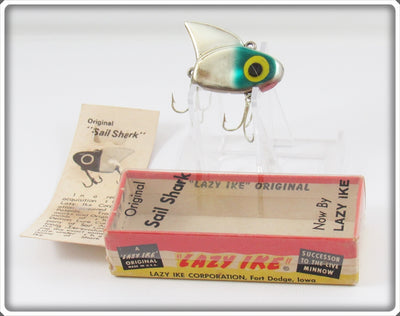 Vintage Lazy Ike Metallic Green Head Sail Shark Lure In Box 200 MG