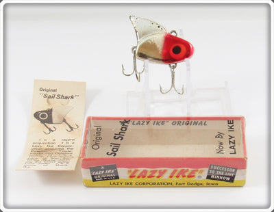 Vintage Lazy Ike Metallic Red Head Sail Shark Lure In Box 200 MR