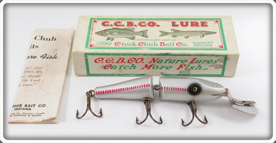 Creek Chub Special Order Silver With Red Lines Jointed Pikie In Box 2600DD FS