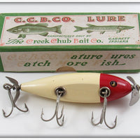 Vintage Creek Chub White And Red Injured Minnow Lure In Box 1502