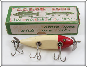 Vintage Creek Chub White And Red Injured Minnow Lure In Box 1502