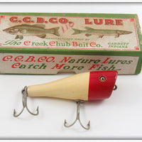 Vintage Creek Chub Red Head White Plunker Lure In Box 3202 