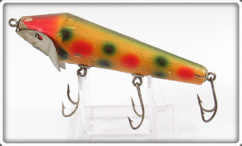 Vintage Immell Bait Co C.J. Frost Red & Green Spotted Skipper Warrior