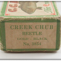 Creek Chub Gold & Black Beetle Empty End Label Box 3854