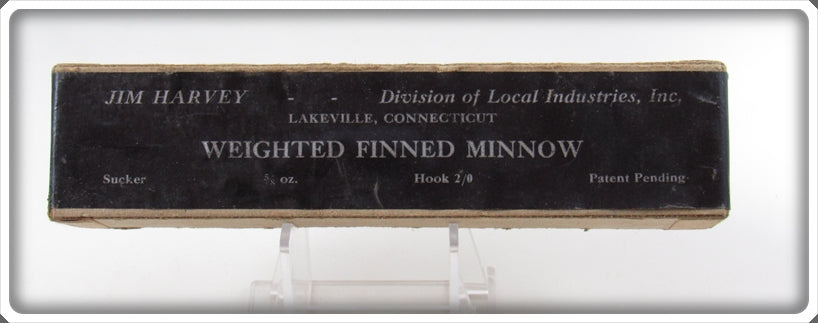 Vintage Jim Harvey Weighted Finned Minnow Empty Lure Box