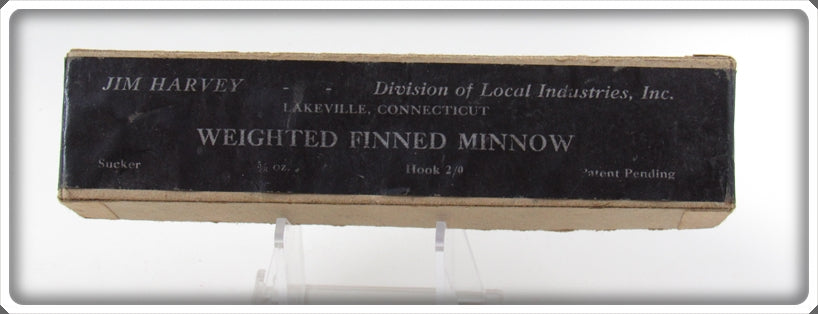 Vintage Jim Harvey Weighted Finned Minnow Empty Box