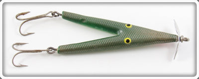 Hollifield Lure Company Green & Gold Scale Vee-Lure Weber Split Tail
