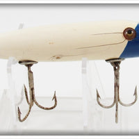 Vintage Creek Chub White With Blue Slant Head Pikie Lure 710