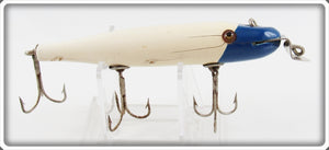 Vintage Creek Chub White With Blue Slant Head Pikie Lure 710