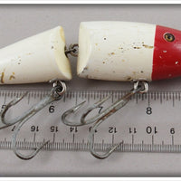 Vintage Creek Chub White Red Head Musky Wigglefish Lure 