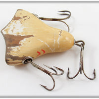 South Bend White & Red Glass Eye Vacuum Bait