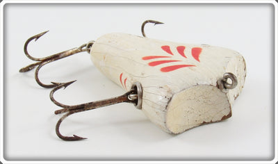 Vintage South Bend White & Red Vacuum Bait Lure 