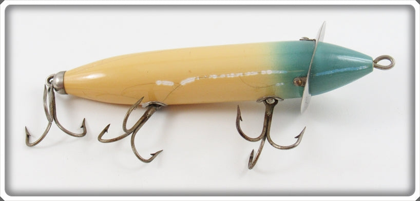 Vintage Heddon Blue Head White 200 Surface Lure