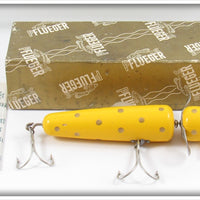 Vintage Pflueger Yellow Gold Spots Musky Globe Lure In Gold Box 3750 