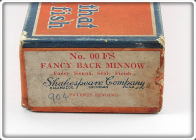 Shakespeare Fancy Sienna Scale Finish Midget Minnow Empty Box 00 FS
