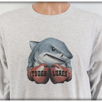 Tough Lures Boxing Shark Ash Gray Long Sleeve Shirt