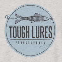 Blue & Black Tough Lures Logo Light Granite T-Shirt