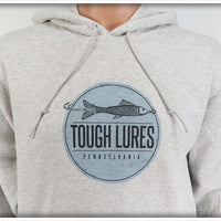 Blue & Black Tough Lures Logo Ash Gray Pullover Hoodie