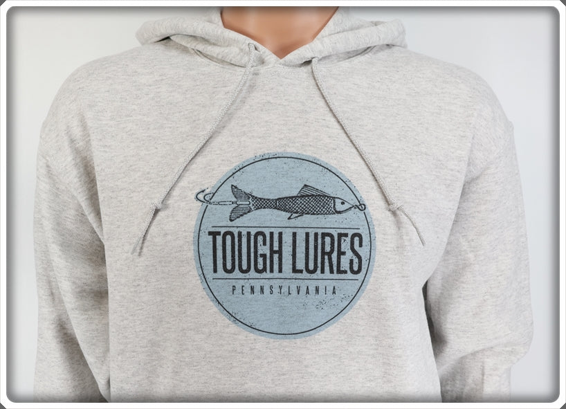 Blue & Black Tough Lures Logo Ash Gray Pullover Hoodie