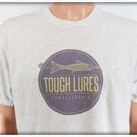 Purple & Yellow Tough Lures Logo Light Granite T-Shirt