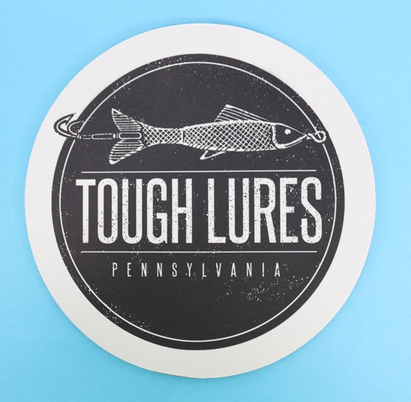 Black Tough Lures Logo Round Mouse Pad