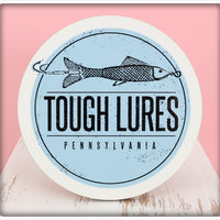 Blue & Black Tough Lures Logo Round Coaster