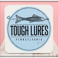 Blue & Black Tough Lures Logo Square Coaster