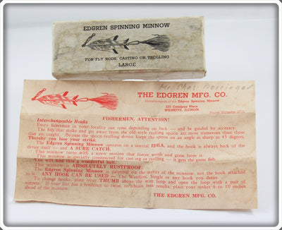 The Edgren Mfg Co Edgren Spinning Minnow Empty Lure Box & Paper