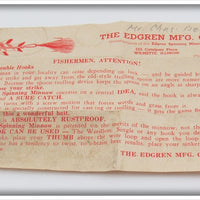 The Edgren Mfg Co Edgren Spinning Minnow Empty Box & Paper
