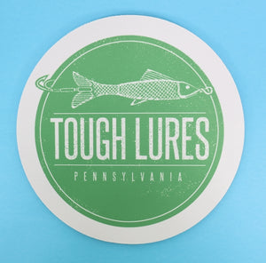 Green Tough Lures Logo Round Mouse Pad