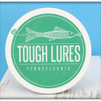 Green Tough Lures Logo Round Coaster