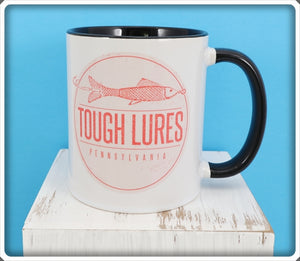 Pink Tough Lures Logo Black Handle Mug